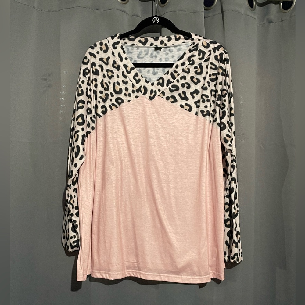 Brand new without tags leopard print and pink long sleeve top!